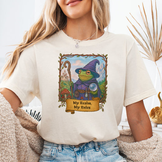 "My Realm, My Rules" Frog Wizard Shirt