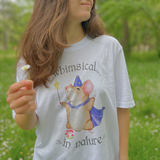 "Whimsical in Nature" Mouse Shirt 🌿 100% Organic Cotton